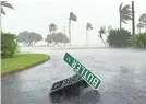  ?? LANNIS WATERS/USA TODAY NETWORK ?? A squall from Tropical Storm Eta in West Palm Beach, Fla., on Monday.