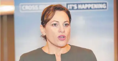  ?? JOB SECURITY: Jackie Trad is backing the $ 5.4 billion Brisbane tunnel. Picture: ADAM ARMSTRONG ??