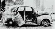  ??  ?? IN BLACK AND WHITE: Sister Aidan Quinlan’s torched car