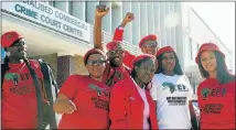  ?? Picture: EUGENE COETZEE ?? PAYBACK
TIME: Members of the EFF at the Portia
‘Pankie’ Sizani case in the Port Elizabeth Commercial Crimes
Court yesterday