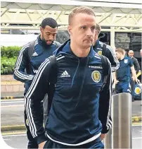  ??  ?? Leigh Griffiths at Glasgow Airport yesterday