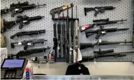  ?? Photograph: Andrew Selsky/AP ?? Firearms are displayed at a gun shop in Salem, Oregon, in 2021.