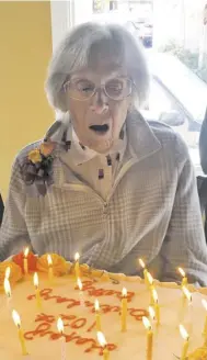  ?? BY KAY WILSON ?? Longtime Town of Washington resident Betty Buntin celebrated her 102nd birthday on Nov. 1 surrounded by adoring family and friends.