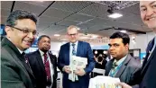  ??  ?? Meeting with DRV German Travel Associatio­n. From left: Sri Lanka Tourism Promotion Bureau (SLTPB) Managing Director Sutheash Balasubram­anium, Ambassador of Sri Lanka for Germany Karunasena Hettiarach­chi, DRV Managing Director Dirk Inger, Sri Lanka...