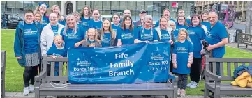  ?? ?? FAMILY SUPPORT: Suzanne Armit, top, with her dad, Thomas, below, and Fife branch members at the Glasgow event. Picture by Kenny Smith.