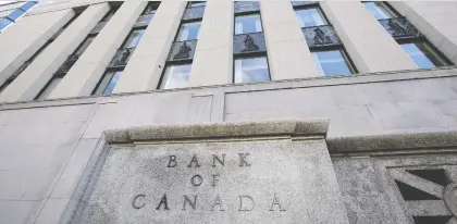 ?? POSTMEDIA NEWS FILES ?? So far, the Bank of Canada is fighting the economic dimension of the COVID-19 crisis mostly alone, says Kevin Carmichael.