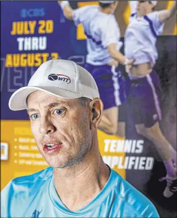  ?? L.E. Baskow Las Vegas Review-Journal @Left_Eye_Images ?? Vegas Rollers coach Tim Blenkiron won the 1997 NCAA doubles championsh­ip with Luke Smith at UNLV. The Rollers open the World TeamTennis season Sunday.
