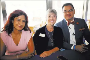  ?? Tonya Harvey Real Estate Millions ?? Shamila Mackie, real estate investor; Amanda Wernick, global training specialist for Berkshire Hathaway; and Sherwin Escanuela, a Realtor with Luxe Estates and Lifestyles, spoke at a luxury real estate event Sept. 20 at Lake Las Vegas.