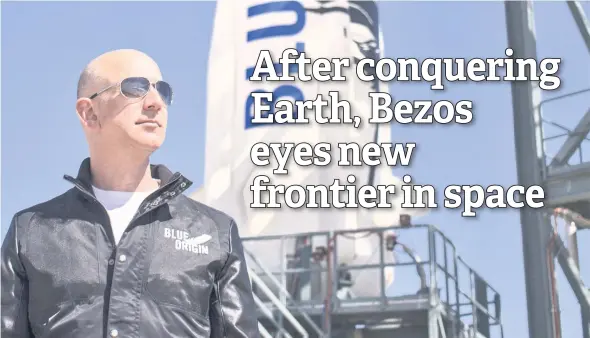  ?? — AFP file photos ?? Bezos at New Shepard’s West Texas launch facility before the rocket’s maiden voyage.