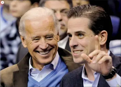  ??  ?? publicou foto de Hunter Biden com um cachimbo de ‘crack’ na boca 2J oe Biden já falou várias vezes sobre os problemas do filho, Hunter, com as drogas