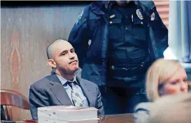  ?? [PHOTO BY JIM BECKEL, THE OKLAHOMAN] ?? Adrian Escajeda, 36, was found guilty Thursday of first-degree murder in the death of Ulises Lopez, his girlfriend’s half-brother.