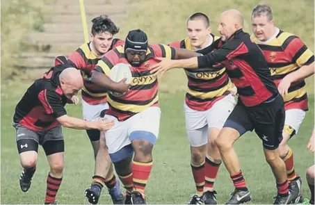  ??  ?? Sunderland Second XV on the march in their loss to Seghill at Ashbrooke last Saturday.