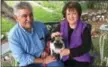  ?? SOLVEJ SCHOU VIA ASSOCIATED PRESS ?? This May 17 photo provided by Solvej Schou shows 6-year-old pug Lola with Altadena, Calif., couple Cynthia Rodriguez, 64, and Geraldo Rodriguez, 66, in Pasadena, Calif. Lola is owned by the couple’s daughter.