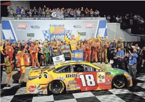  ?? DANNY LA/USA TODAY SPORTS ?? Kyle Busch took charge of the second of the 10 Monster Energy NASCAR Cup Series playoff races Saturday night, winning for the sixth time at Richmond Raceway and the 50th time in the series.