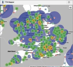  ??  ?? BELOW With TTNMapper, you can check out the TTN nodes in your area