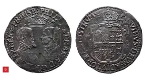 ??  ?? 6
Figure 6: Shilling of Philip and Mary, 1554 (© Birmingham Museums Trust/Portable Antiquitie­s Scheme, CC BY 2.0 licence)