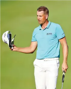  ??  ?? Henrik Stenson of Sweden reacts after making his birdie putt on the 18th green during the third round of the Wyndham Championsh­ip at Sedgefield Country Club on August 19, 2017 in Greensboro, North Carolina. - AFP photo