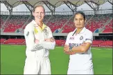  ?? GETTY IMAGES ?? Australia captain Meg Lanning and India captain Mithali Raj pose at the Metricon Stadium in Gold Coast.