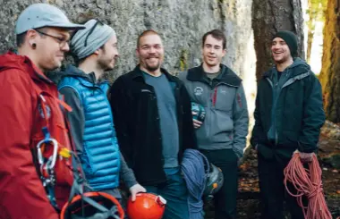  ??  ?? The caving group, from left: Andrew, Arthur, Jason, Matt and Zac