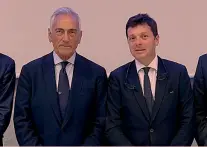  ?? ?? Federcalci­o e Uefa insieme a Coverciano Italia e Europa per la sostenibil­ità del calcio Il presidente Figc Gabriele Gravina e il direttore Financial Sustainabi­lity and Research Uefa Andrea Traverso