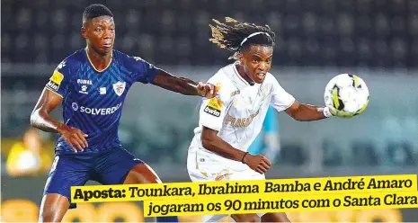  ?? ?? Aposta:
A médio ou a central, Ibrahima Bamba está a mostrar um rendimento elevado com a camisola do Vitória