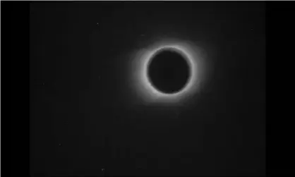  ??  ?? An image of the solar eclipse filmed by John Nevil Maskelyne. Photograph: BFI/YouTube