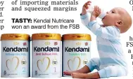  ??  ?? TASTY: Kendal Nutricare won an award from the FSB