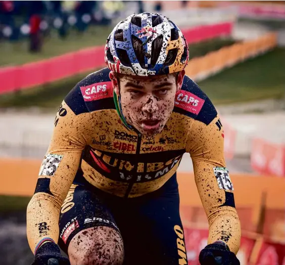  ??  ?? Below: Wout van Aert leads the standings going into the final round of the 2020/21 World Cup series on 24th January before the World Championsh­ips the following weekend