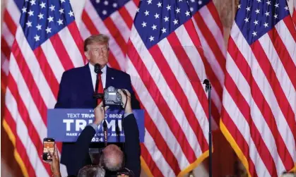  ?? Photograph: Octavio Jones/Reuters ?? Donald Trump at Mar-a-Lago on 15 November.