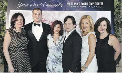  ??  ?? Air Canada’s Lisa Pierce, Aaron Balinsky, Anna Innis, Robert Trudeau, Jeanette Vincent andBambina Marcello