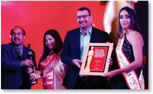  ??  ?? The award was given to iCON Planners and, received by Sunaina Chatterjee, CEO and Ritesh Joshi, Head Corporate Travels