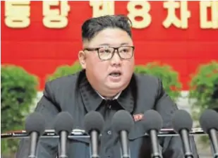  ?? AFP ?? Kim Jong-un, el viernes durante el VIII Congreso de los Trabajador­es