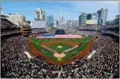  ?? BRANDON SLOTER/GETTY IMAGES ?? Fans packed San Diego’s Petco Park for the Padres’ home opener on Thursday against the San Francisco Giants.