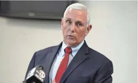  ?? MEG KINNARD/AP ?? Former Vice President Mike Pence says he will make a decision about a 2024 presidenti­al run “by the spring.”