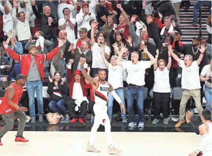  ?? JAIME VALDEZ/USA TODAY SPORTS ?? Trail Blazers guard Damian Lillard’s buzzer-beating, long-distance series-winning shot Tuesday night left fans, teammates and the NBA world awe-struck and talking.