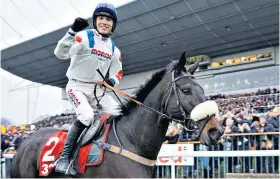  ??  ?? On top: Harry Cobden celebrates his King George victory on Clan Des Obeaux