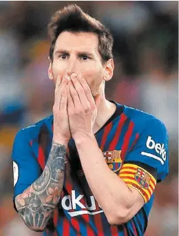  ?? REUTERS ?? Lionel Messi tras una falla del Barcelona.