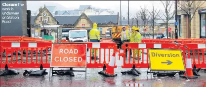  ??  ?? ClosureThe work is underway on Station Road