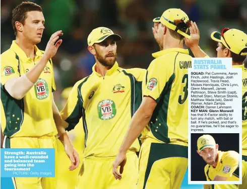  ?? PICTURE: Getty Images ?? Strength: Australia have a well-rounded and balanced team going into the tournament