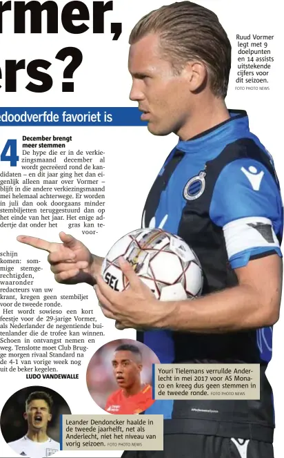  ?? FOTO PHOTO NEWS ?? Ruud Vormer legt met 9 doelpunten en 14 assists uitstekend­e cijfers voor dit seizoen.