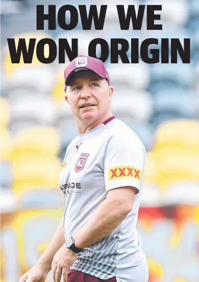  ??  ?? Queensland State of Origin coach Paul Green trains the Maroons at Queensland Country Bank Stadium.