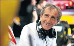  ?? ?? Alain Prost, exasesor de Alpine, en el box del equipo.