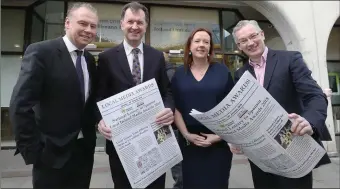 ?? Pic: ?? L-R: Dermot Griffin, CEO Premier Lotteries Ireland; Frank Mulrennan, President, Local Ireland; Jenny Fisher, Head lo Legal at the National Lottery and Michael Ryan, INM. Mac Innes Photograph­y