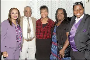  ??  ?? Sybil Ward, George Williams, Labethel Peters, Stephanie Clay and Annette Shead