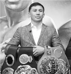  ??  ?? File photo of Gennady Golovkin during a press conference in London. — Reuters photo