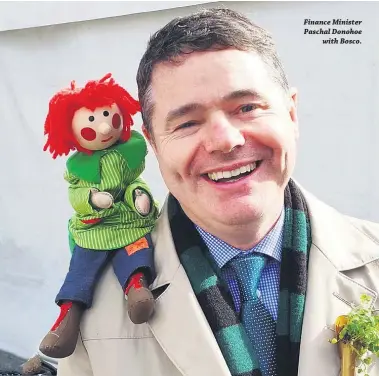  ?? ?? Finance Minister Paschal Donohoe
with Bosco.