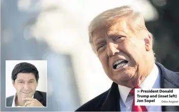  ?? Drew Angerer ?? President Donald Trump and (inset left) Jon Sopel