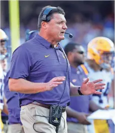  ?? KIM KLEMENT, USA TODAY SPORTS ?? In beating Florida, LSU showed toughness and energy under head coach Ed Orgeron.