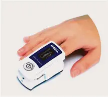  ??  ?? Owell Pulse Oximeter with body oxygen, pulse rate and vascular age check is fast, non- invasive and pain- free.