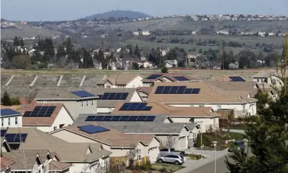  ??  ?? El Dorado Hills, California, the site of a protest monitored by the state national guard. Photograph: Rich Pedroncell­i/AP